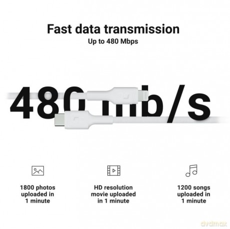 Kabel PowerStream USB-C do Lightning 1m MFI, PD, biały [KABEL]