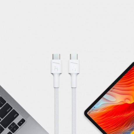 Kabel PowerStream USB-C do USB-C 2m, PD 60W, QC 3.0, biały [KABEL]