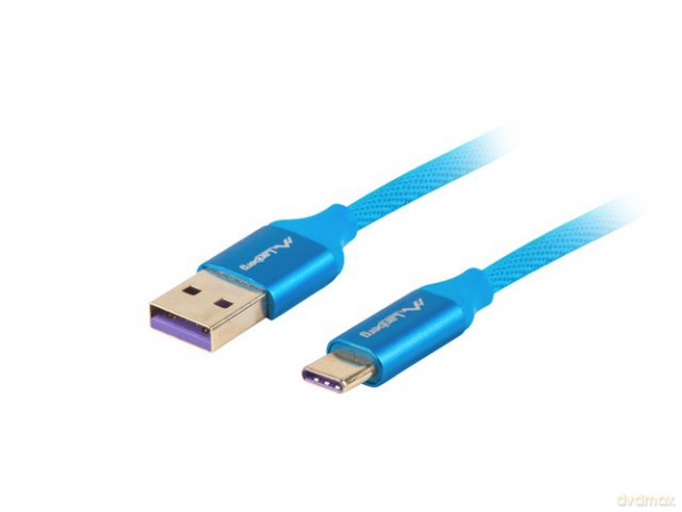Kabel Premium USB CM - AM 2.0 1m niebieski 5A, pełna miedź [KABEL]