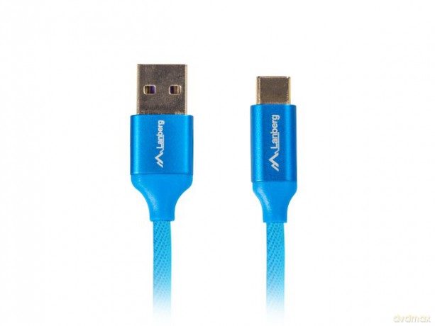Kabel Premium USB CM - AM 2.0 1m niebieski 5A, pełna miedź [KABEL]
