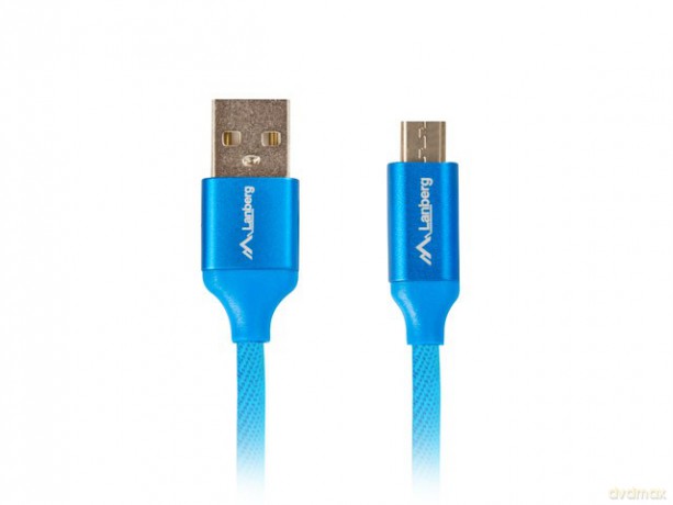 Kabel Premium USB micro BM - AM 2.0 1m niebieski QC 3.0 [KABEL]