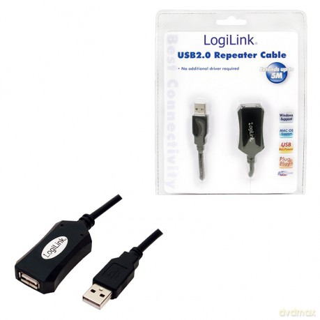 Kabel przedlużacz USB2.0, 5m [KABEL]