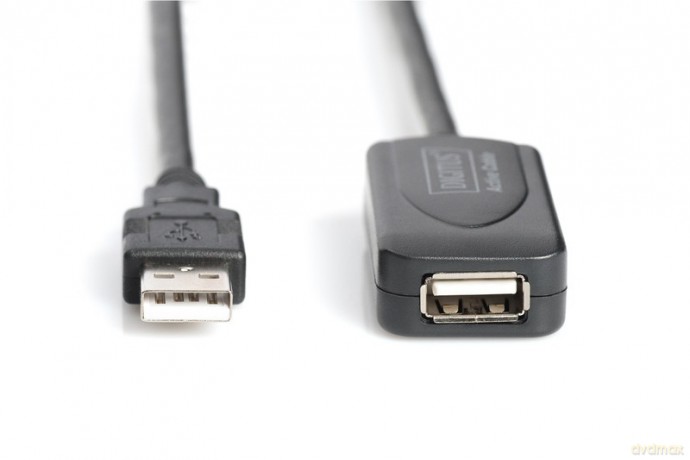 Kabel przedłużający USB 2.0 HighSpeed Typ USB A/USB A M/Ż aktywny 20m Czarny [KABEL]