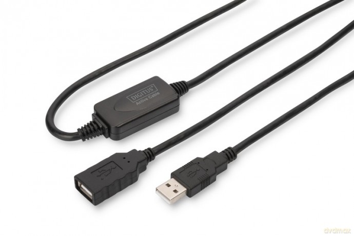 Kabel przedłużający USB 2.0 HighSpeed Typ USB A/USB A M/Ż aktywny, czarny 15m [KABEL]