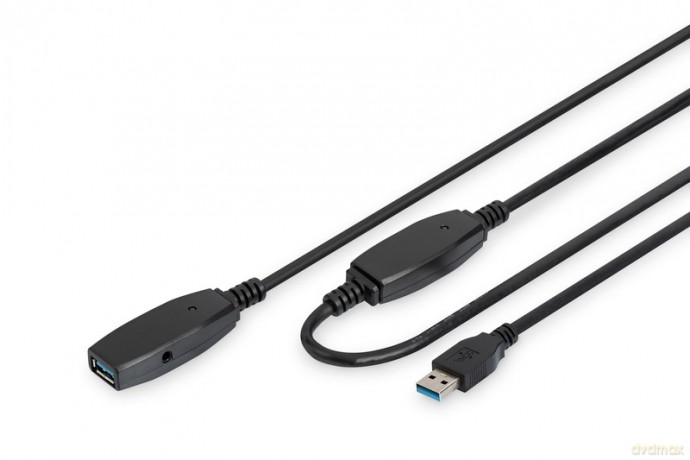 Kabel przedłużający USB 3.0 SuperSpeed Typ USB A/USB A M/Ż aktywny Czarny 10m [KABEL]