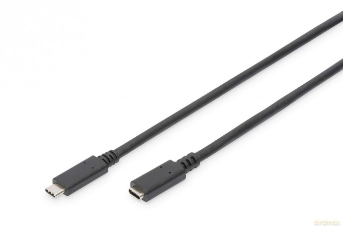Kabel przedłużający USB 3.1 Gen.2 SuperSpeed+ 10Gbps Typ USB C/USB C M/Ż, PD, czarny 0,7m [KABEL]