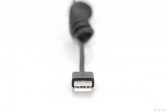 Kabel spiralny USB A/USB C, USB 2.0, PD 60W, max. 1m Czarny [KABEL]