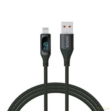 Kabel USB - Lightning z wyświetlaczem, 12W, 1m, CL-173 [KABEL]