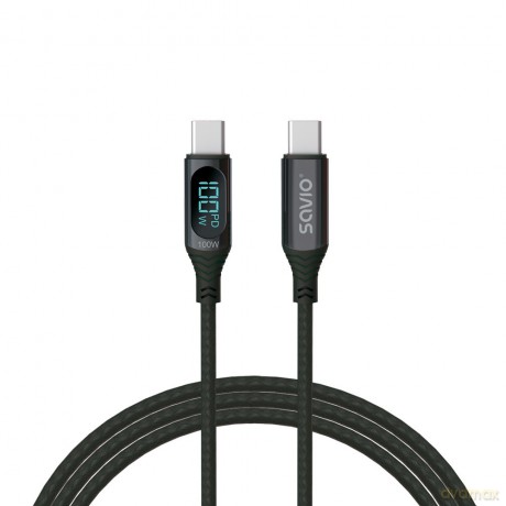 Kabel USB - USB C z wyświetlaczem, 100W, CL-174 [KABEL]