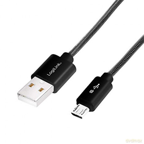 Kabel USB 2.0 A męski do Micro-B męski, dł. 2m Szary [KABEL]