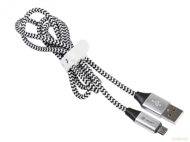 Kabel USB 2.0 AM-micro 1m czarno-srebrny [KABEL]