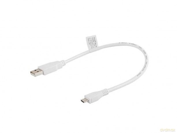Kabel USB 2.0 micro AM-MBM5P 0.3M biały [KABEL]
