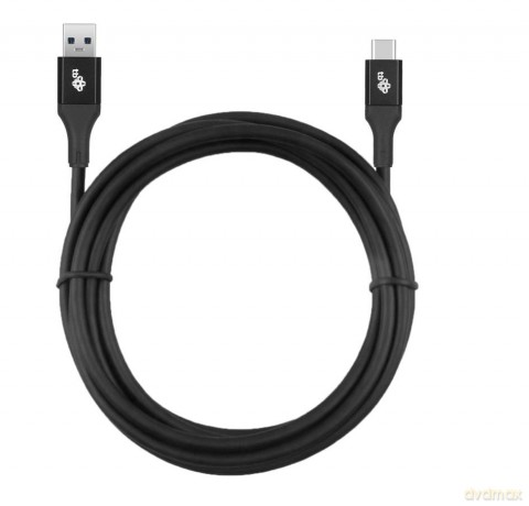 Kabel USB 3.0 - USB C 2m PREMIUM 3A czarny TPE [KABEL]