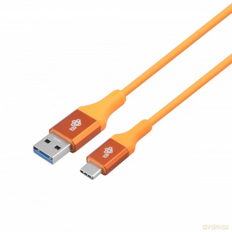 Kabel USB 3.0 - USB C 2m PREMIUM 3A pomarańczowy TPE [KABEL]