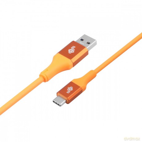Kabel USB 3.0 - USB C 2m PREMIUM 3A pomarańczowy TPE [KABEL]