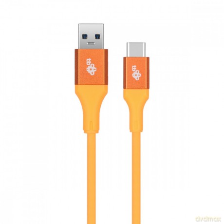 Kabel USB 3.0 - USB C 2m PREMIUM 3A pomarańczowy TPE [KABEL]