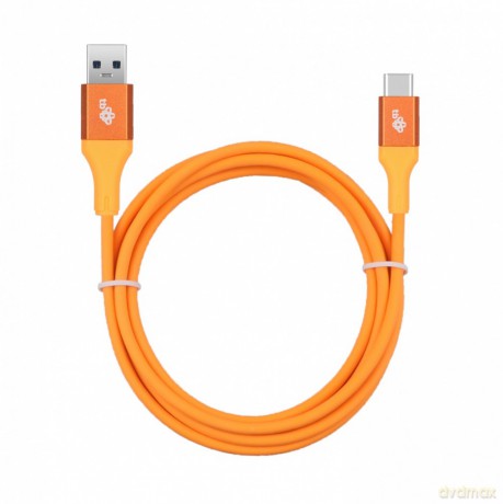 Kabel USB 3.0 - USB C 2m PREMIUM 3A pomarańczowy TPE [KABEL]