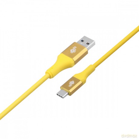 Kabel USB 3.0 - USB C 2m PREMIUM 3A żółty TPE [KABEL]