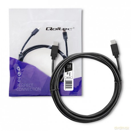 Kabel USB 3.1 typ C męski | USB 3.1 typ C męski | 1.4m | Czarny [KABEL]