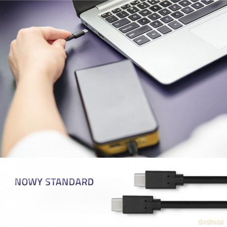 Kabel USB 3.1 typ C męski | USB 3.1 typ C męski | 3m | Czarny [KABEL]