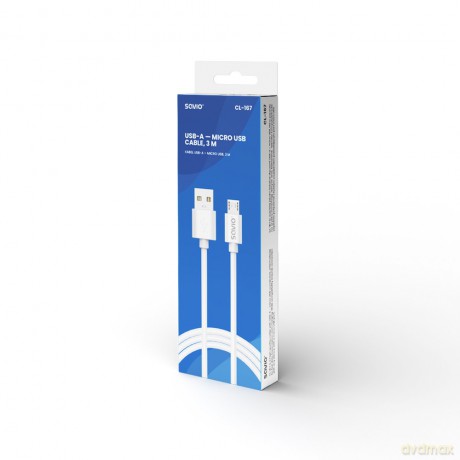 Kabel USB- A - micro USB, 2A, 3m, CL-167 [KABEL]