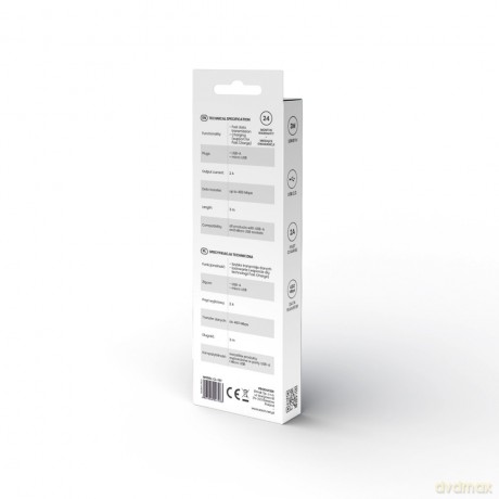 Kabel USB- A - micro USB, 2A, 3m, CL-167 [KABEL]