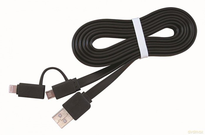 Kabel USB AM->Micro-BM/ Lightning Apple 1m [KABEL]