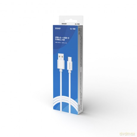 Kabel USB-A - USB-C, 2A, 3m, CL-168 [KABEL]