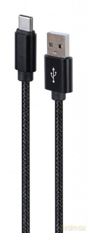 Kabel USB-A USB-C oplot 1.8m czarny box [KABEL]