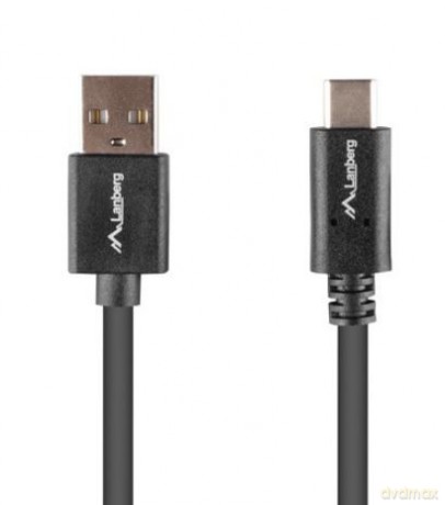 Kabel USB-C(M)->USB-A(M) 2.0 1.8m czarny BOX QC 3.0 [KABEL]