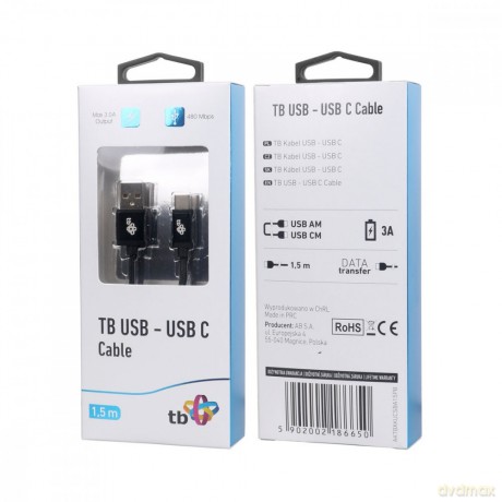 Kabel USB-USB C 1.5m czarny sznurek premium [KABEL]