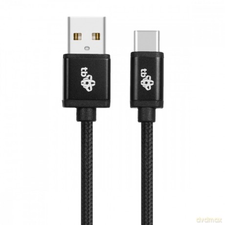 Kabel USB-USB C 1.5m czarny sznurek premium [KABEL]