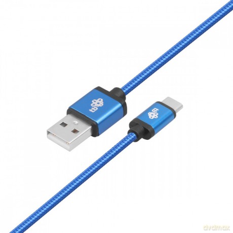 Kabel USB-USB C 1.5m niebieski sznurek premium [KABEL]