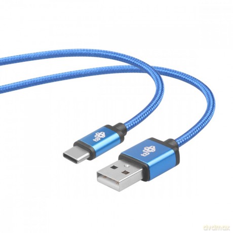 Kabel USB-USB C 1.5m niebieski sznurek premium [KABEL]