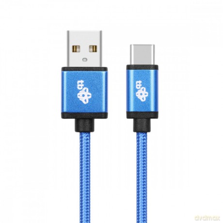 Kabel USB-USB C 1.5m niebieski sznurek premium [KABEL]