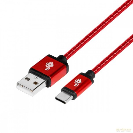 Kabel USB-USB C 1.5m rubinowy sznurek [KABEL]