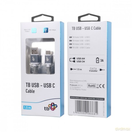 Kabel USB-USB C 1.5m szary sznurek premium [KABEL]