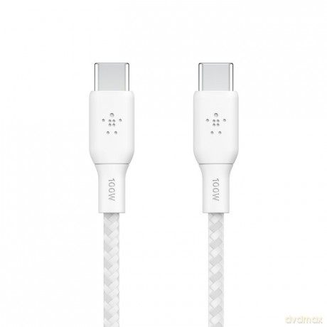 Kabel w oplocie USB-C do USB-C 100W 2m biały [KABEL]