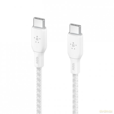 Kabel w oplocie USB-C do USB-C 100W 3m biały [KABEL]