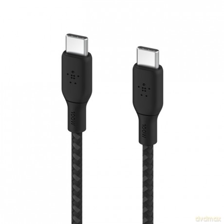 Kabel w oplocie USB-C do USB-C 100W 3m czarny [KABEL]
