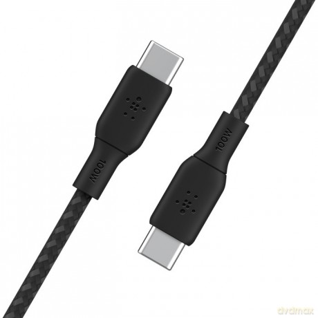 Kabel w oplocie USB-C do USB-C 100W 3m czarny [KABEL]