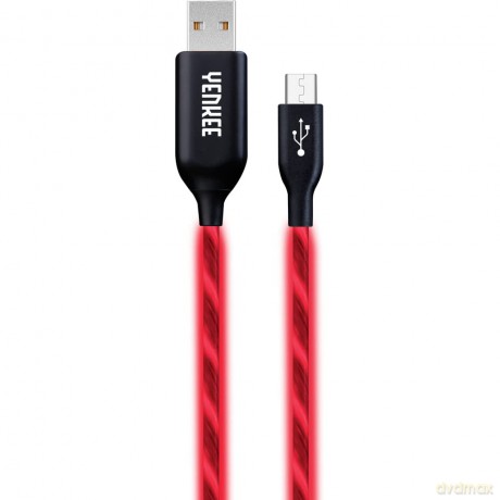 Kabel YCU 231 czerwony LED Micro USB LED 2.0 [KABEL]
