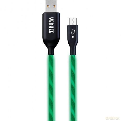 Kabel YCU 231 zielony LED Micro USB LED 2.0 [KABEL]