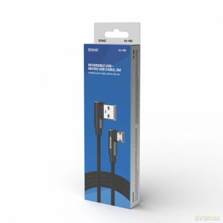 Kabel z dwustronnym złączem USB Micro USB - USB A 2m, CL-162 [KABEL]