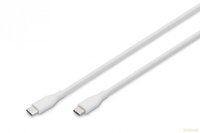Kabel zasilający silikonowy USB-C - USB-C, USB 2.0 60W, 2m Biały [KABEL]
