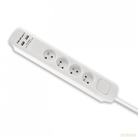 Listwa antyprzepięciowa | 4 gniazda | 2xUSB | 1.8m | Biała