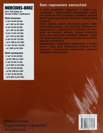 Mercedes-Benz A140. A160, A210, A160CDI, A170CDI [KSIĄŻKA]