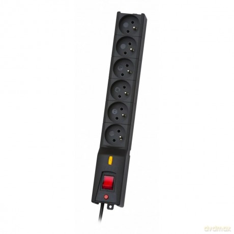 Listwa przeciwprzepięciowa LX 610, 1L, 5,0m, czarna