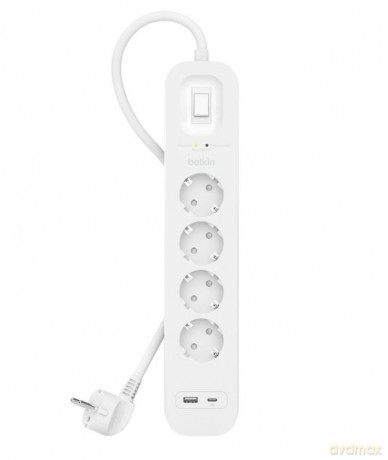 Listwa przeciwprzepięciowa SurgePlus 4x schuko 1xUSB-A 1xUSB-C 525J 2m