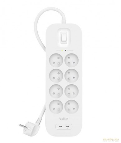 Listwa przeciwprzepięciowa SurgePlus 8xFR 2xUSB-C 900J 2M